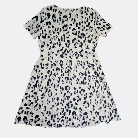 *Lafayette 148* New York 💯 SILK Amanda Print Flare Midi Dress Cheetah Womens 16 - Picture 8 of 12